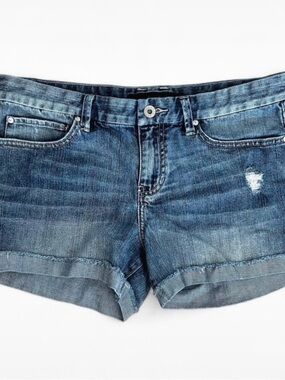 Calvin Klein Jeans Women's Blue Distressed Denim Shorts